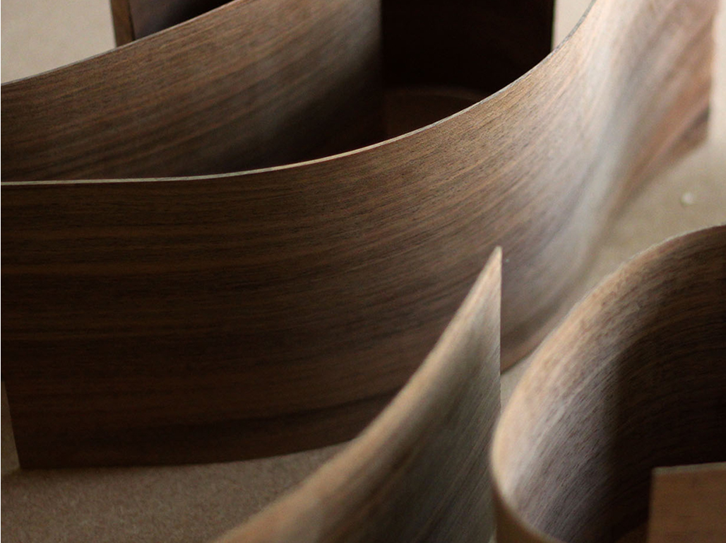 Wooden layers that create a architecture maquette