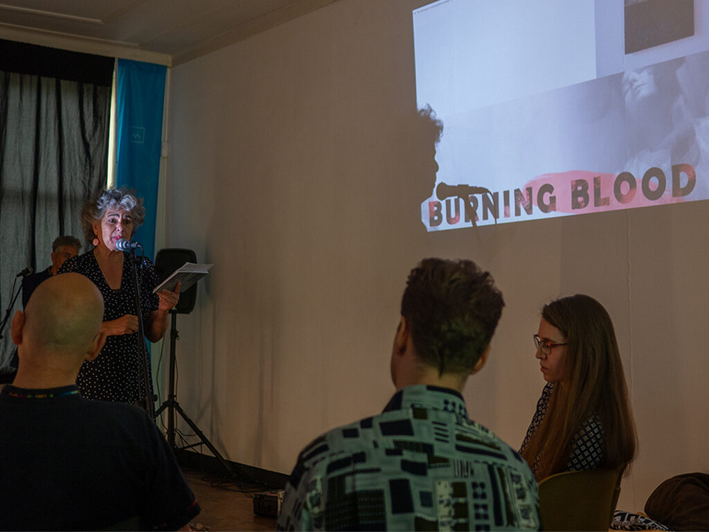 A screening being held for an audience..